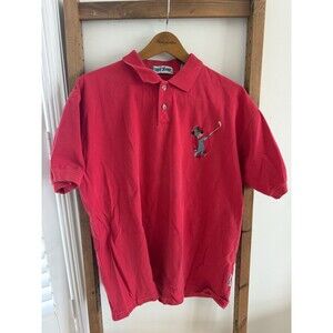 VTG Toon Time Polo Large Cartoon Retro Hannah Barbera Huckleberry Hound Golf